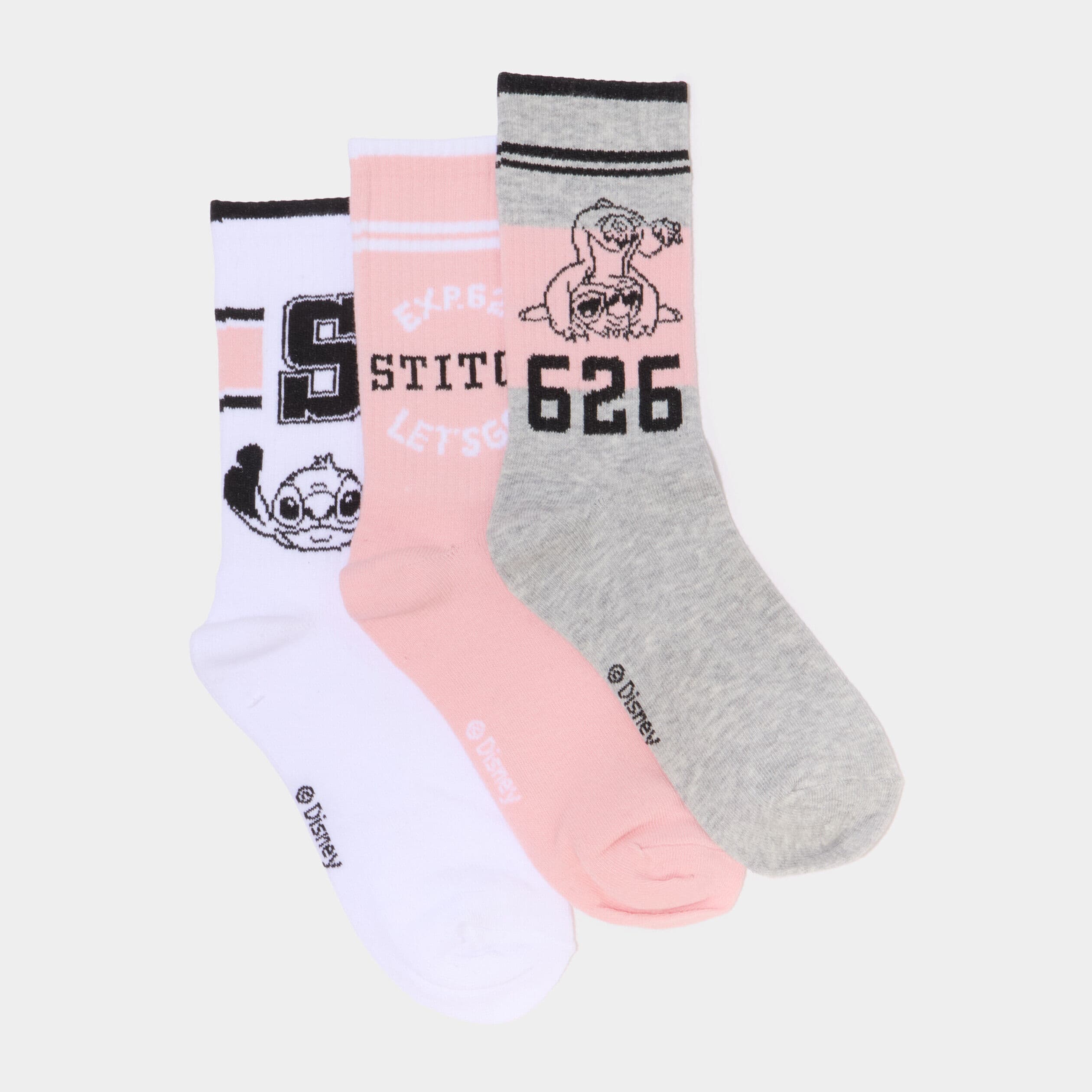 Lot 3 paires chaussettes Stitch multicolore femme